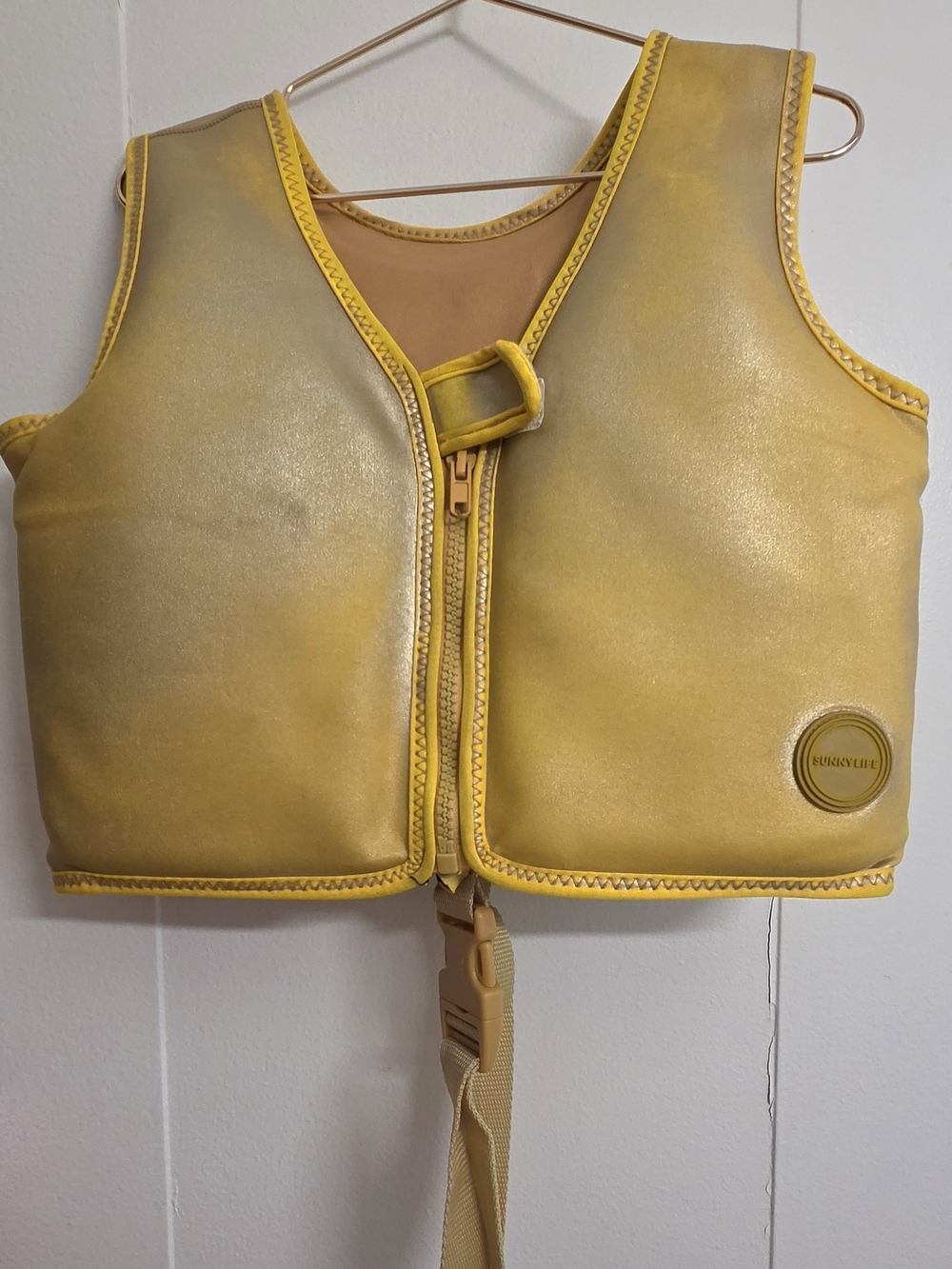 Sunnylife Gold Swim Vest (Toddler) with Front Zip and Buckle